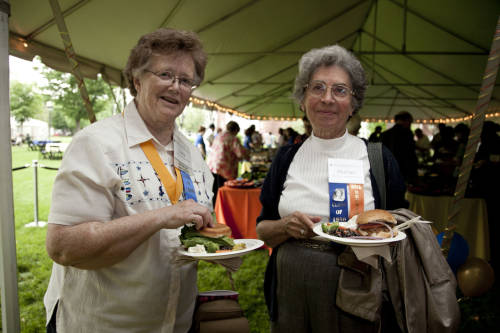 Marian McKechnie '50 with ? at picnic